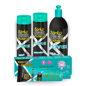 Kit Novex Santo Black Poderoso Cuidado Diários